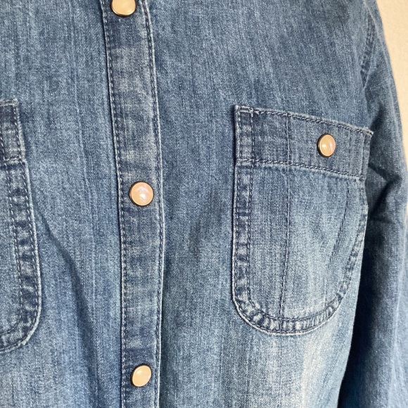 J.Jill, classic denim pearl snap, 100% cotton, XS - Picture 4 of 15